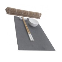 Japanese Style Slate Plate Sushi Set With Chopsticks And Bamboo Mat